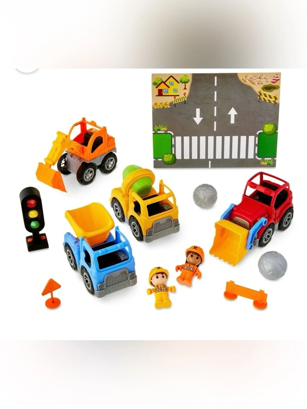 Construction Vehicle Play Set - Yellow and Orange Kids Toy